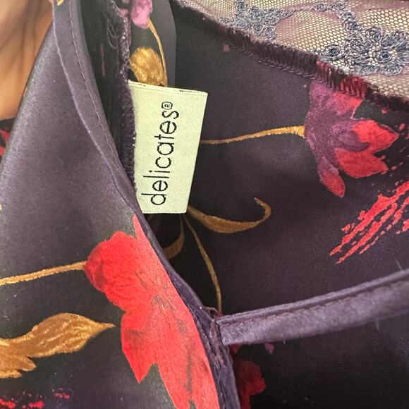 Vintage Delicates Floral Slip Dress Nightgown flirty large size - Picture 6 of 7